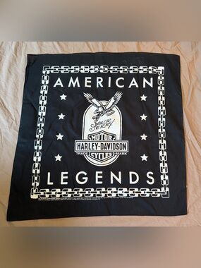 Sailor Jerry x Harley-Davidson Black Pocket Square / Bandana - American Legends